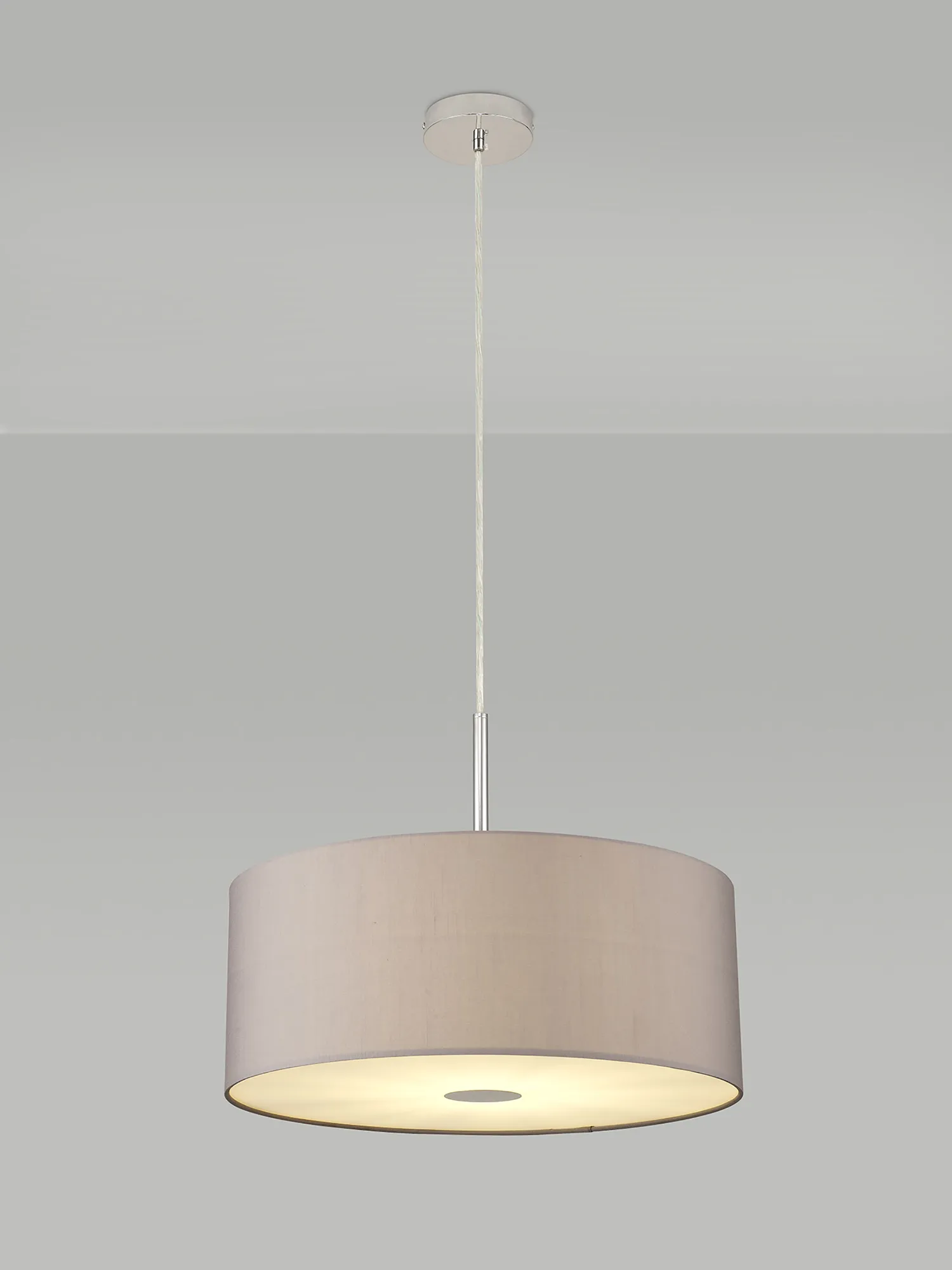 Baymont 50cm Pendant 1 Light Polished Chrome, Grey, Frosted Diffuser DK0150  Deco Baymont CH GR
